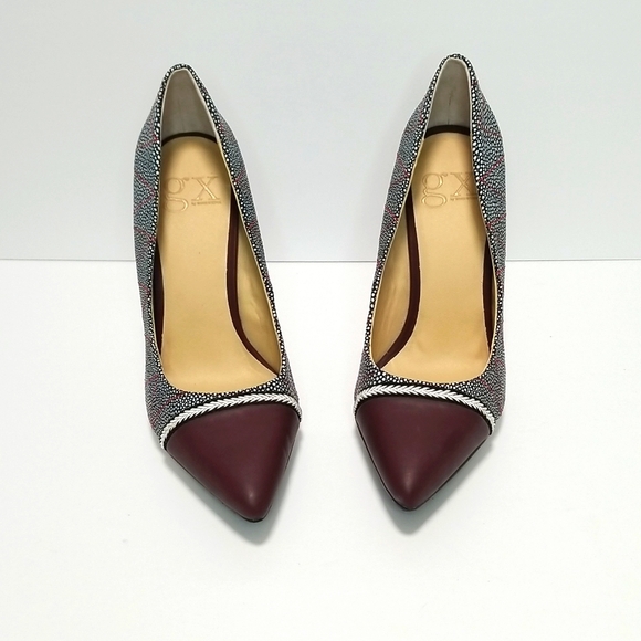 GX by Gwen Stefani, Women's Black, White and Deep Red Heels size 6 Like New - Picture 2 of 8